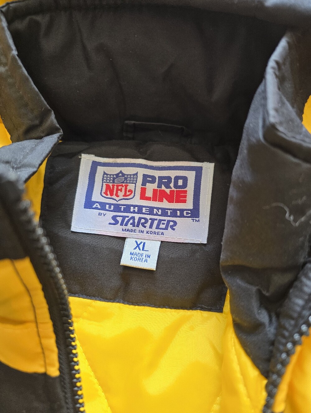 Vintage Starter NFL Pro Line Pittsburgh Steelers Hooded Puffer Jacket XL Rare - Picture 8 of 16